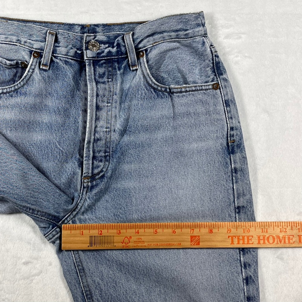 Agolde Riley High Rise‎ Straight Crop Jeans Light Indigo Raw Hem Women's 27x26 - Picture 9 of 14
